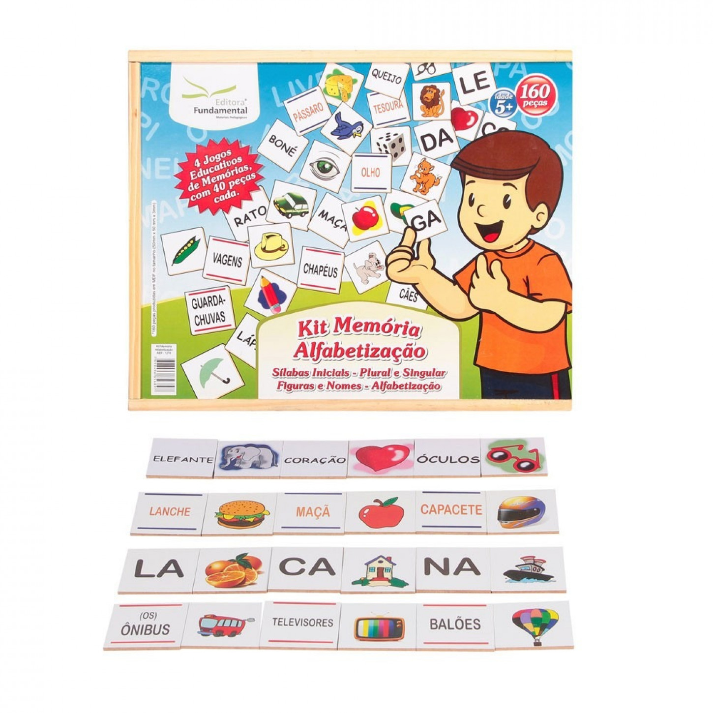 Kit 10 Jogos da Memória Infantil Educativo de Alfabetização